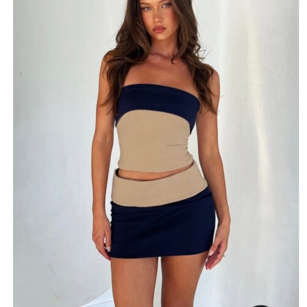 Tiger Mist Imogen Blue and tan skirt NWT medium